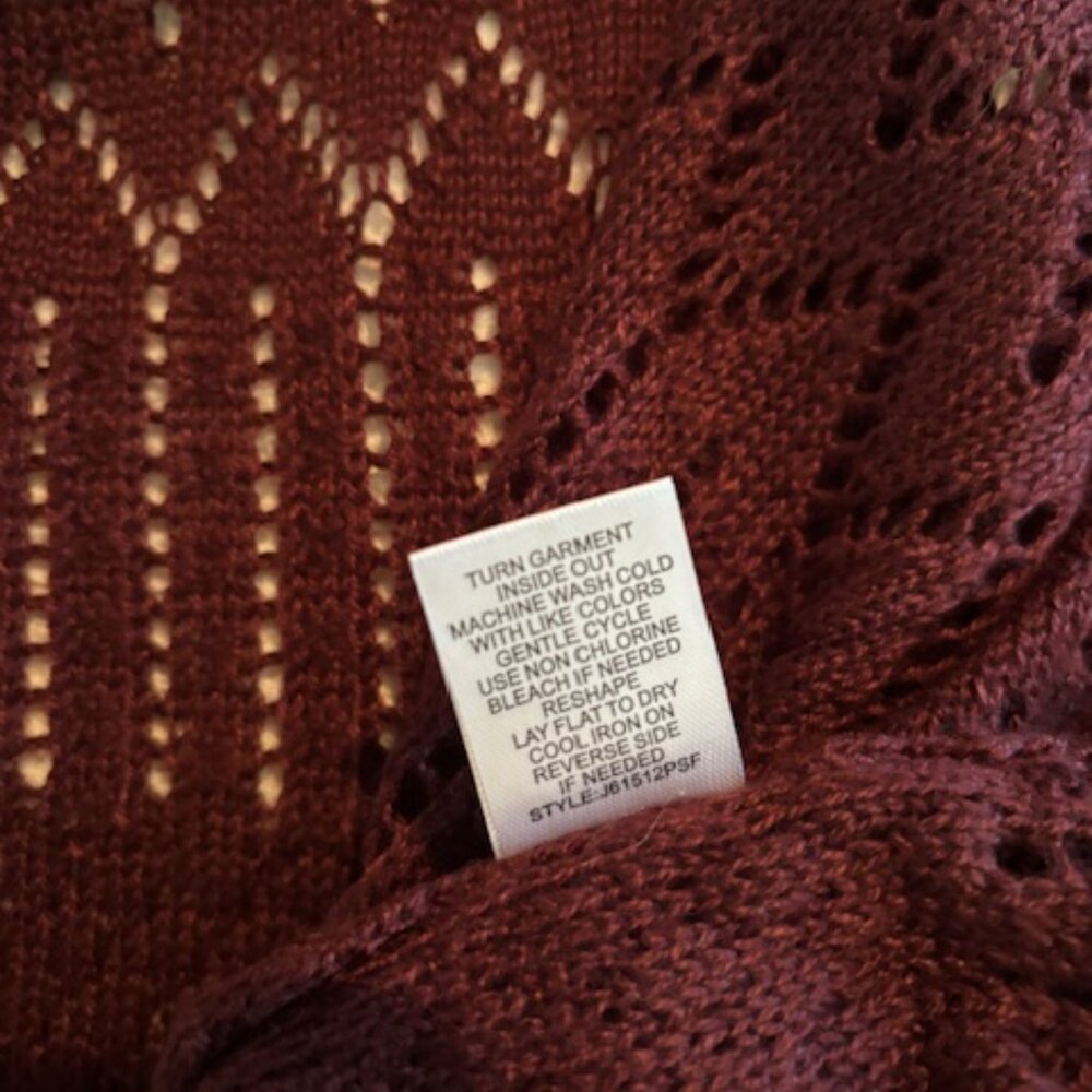 Love Ellie Burgandy Benhill Pointelle Duster Cardigan Medium Petite - Picture 10 of 10